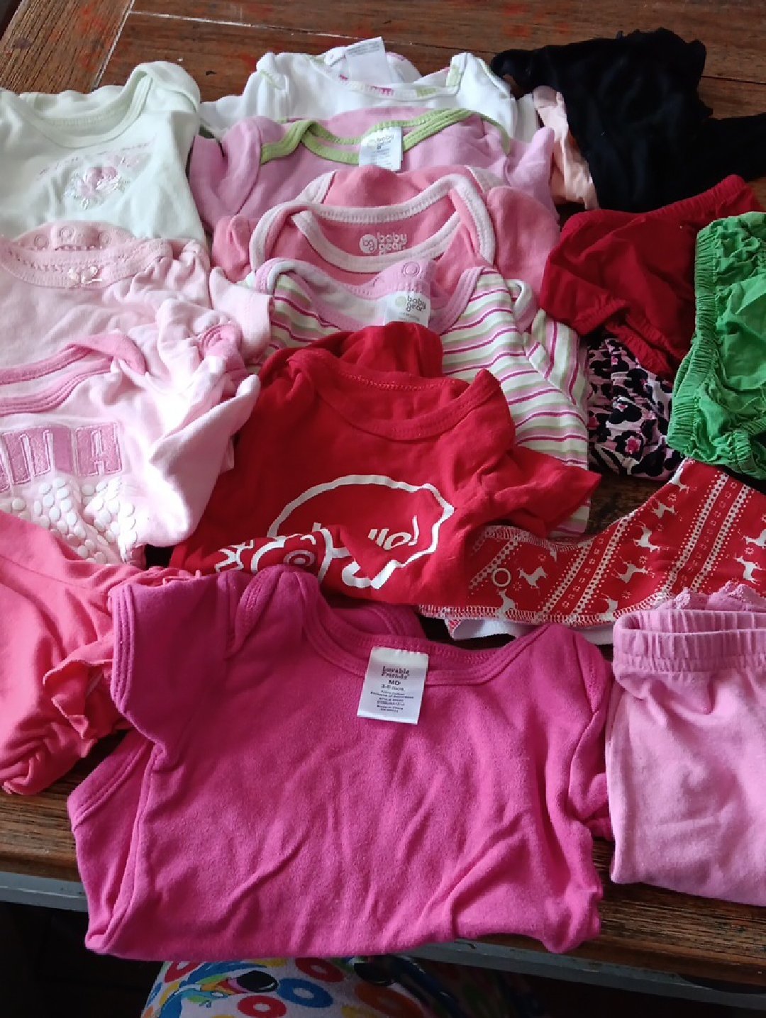 Mixed Baby Girls Onesie And Tee Bundle - Pink & Red